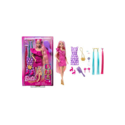 Barbie Fun & Fancy Hair Doll with Extra-Long Colorful Blonde Hair and Styling Accessories