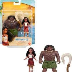 Mattel Disney Moana 2 Toys  Moana & Maui Ocean Adventures 2-Pack with 2 Small Dolls & Hook Accessory  Inspired by The Movie