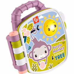 Fisher-Price Baby Toy Purple Monkey Musical Storybook with Lights & Sounds for Infants & Toddlers Ages 6+ Months