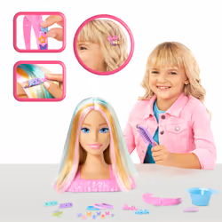 Barbie Doll Styling Head, Blonde Hair with 20+ Hair Styling Accessories