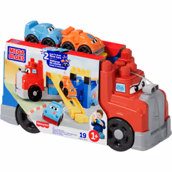MEGA BLOKS First Builders Build & Race Rig Toy Blocks (19 Pieces) for Toddler