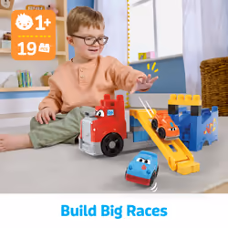 MEGA BLOKS First Builders Build & Race Rig Toy Blocks (19 Pieces) for Toddler - Additional view 7