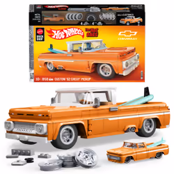 Mattel Brick Shop Hot Wheels Custom ’62 Chevy Pickup Building Toy Kit (858 Pieces), for Collectors, Building set, 10 yr(s), P ...