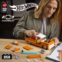 Mattel Brick Shop Hot Wheels Custom ’62 Chevy Pickup Building Toy Kit (858 Pieces), for Collectors - Additional view 8