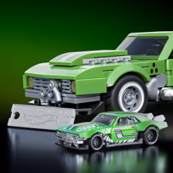Mattel Brick Shop Hot Wheels Custom ’68 Camaro Building Toy Kit (289 Pieces), for Collectors - Additional view 5