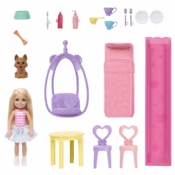 Barbie Chelsea Family & Friends Pop-Up House Playset & Doll