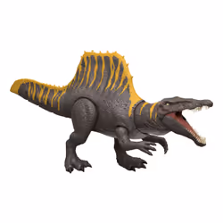 Jurassic World Rebirth Tail Thrasher Spinosaurus Action Figure, Dinosaur Toy with 2 Attack Moves, 4 yr(s), Brown, Yellow, Pla ...