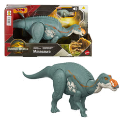Mattel Jurassic World Rebirth Wild Roar Maiasaura Dinosaur Toy, Tail Controlled Attack Chomp & Sound