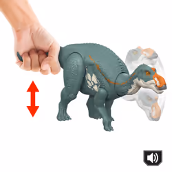 Mattel Jurassic World Rebirth Wild Roar Maiasaura Dinosaur Toy, Tail Controlled Attack Chomp & Sound - Additional view 5