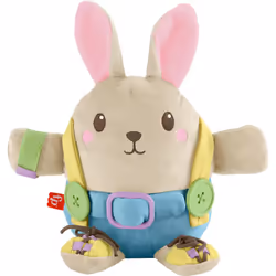 Fisher-Price Toddler Educational Toy Learn to Dress Bunny Plush Animal Activity Doll for Preschool Kids Ages 2+ Years