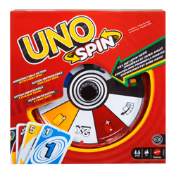 Mattel UNO Spin Card Game for Kid, Adult & Family Nights, Classic Play with Spinner, Card Game, Shedding, 7 yr(s), Family gam ...