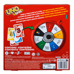 Mattel UNO Spin Card Game for Kid, Adult & Family Nights, Classic Play with Spinner