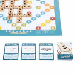 Games Scrabble Board Game Family Word Game with Wood Tiles and Racks and Two Ways to Play for 2-4 Players - Additional view 7