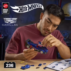 Mattel Brick Shop Hot Wheels Cadillac Project GTP Hypercar Building Toy Kit (236 Pieces), for Collectors - Additional view 8
