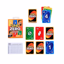 Games UNO Zero Card Game for Kid, Adult & Family Nights, Parties & Travel, Includes Deck & Scorecard - Additional view 2