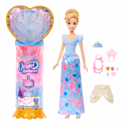 Disney Princess Jewel Reveal Cinderella Fashion Doll w/ 8 Surprises Including Gem Box & Accessories - Additional view 2
