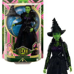 Mattel Universal Wicked Elphaba Fashion Doll & Accessories with Green Skin  Braided Black Hair  Posability & Removable Ballroom Look