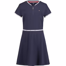 Tommy Hilfiger Girls' Short Sleeve Sporty Flag Taping Dress Classic S