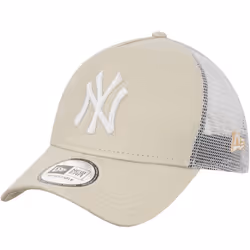 New Era New York Yankees 9FORTY A-Frame MLB Baseball Trucker Cap Hat - Cream