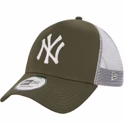 New Era New York Yankees 9FORTY A-Frame MLB Baseball Trucker Cap Hat - Khaki
