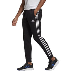 adidas Men's Standard Essentials Fleece Tapered Cuff 3-Stripes Pants