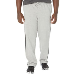 adidas Men's Essentials Fleece Open Hem 3-Stripes Pants  Medium Grey H