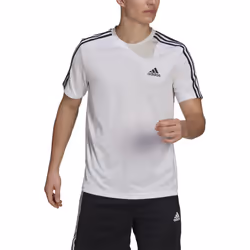 adidas Men's AEROREADY 3-Stripes Tee White/Black Small