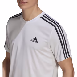 adidas Men's AEROREADY 3-Stripes Tee  White/Black  Small