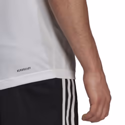adidas Men's AEROREADY 3-Stripes Tee  White/Black  Small