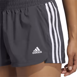adidas womens Pacer 3-Stripes Woven Shorts Grey/Black Small