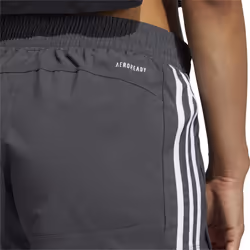 adidas womens Pacer 3-Stripes Woven Shorts Grey/Black Small