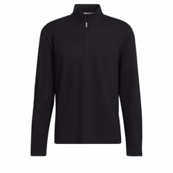 adidas Golf Men's 3-Stripes Quarter Zip Pullover  Black  Small