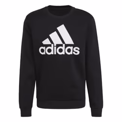 adidas Mens Fleece Sweatshirt BlackWhite Large