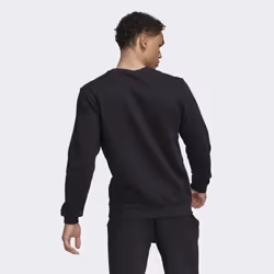 adidas Mens Fleece Sweatshirt  BlackWhite  Large