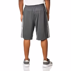 adidas Men's Designed 2 Move 3-Stripes Primeblue Shorts  Grey/White  3