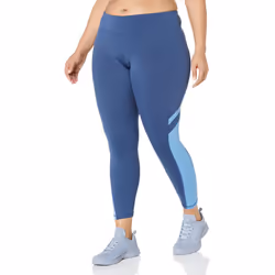 Reebok Women's Plus Size Workout Ready Leggings  Batik Blue/Mesh Sides