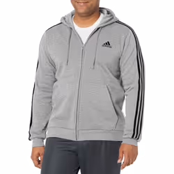 Adidas Men's Standard Essentials Fleece 3-Stripes Full-Zip Hoodie Med