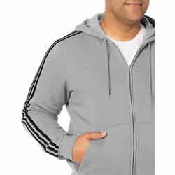 Adidas Men's Standard Essentials Fleece 3-Stripes Full-Zip Hoodie  Med