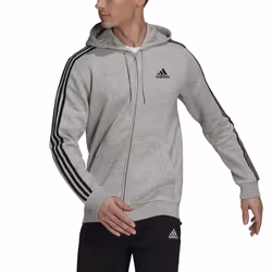 Adidas Men's Standard Essentials Fleece 3-Stripes Full-Zip Hoodie  Med