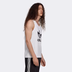 adidas Originals Men's Adicolor Trefoil Tank Top  White/Black  Medium