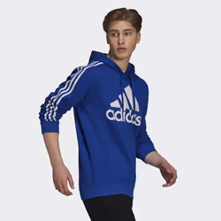 adidas Men's Standard 3-Stripes Fleece Hooded Sweatshirt  Team Royal B