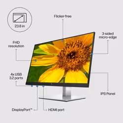 HP E-Series E24 G4 FHD Monitor - Additional view 7