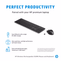 HP Wireless Rechargeable 950MK Mouse and Keyboard - Additional view 4
