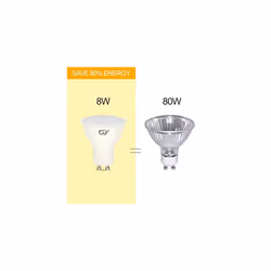 GU10 LED Bulbs Cool White 6500K 8W 800lm Energy Saving GU10 LED Light Bulbs 80W Halogen Light Bulb Equivalent,120 Wide Beam for Ceiling Pack of 12