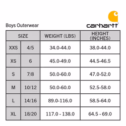 Carhartt Boys' Flannel-Lined Hooded Canvas Insulated Zip-Up Jacket  Br