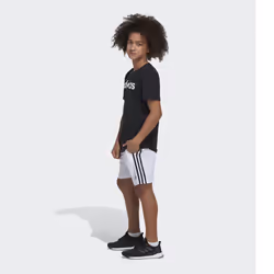 adidas Boys' Adi Classic 3-Stripe Shorts  White  Small (8)