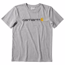 Carhartt boys Knit Short Sleeve Crewneck Logo Tshirt T Shirt  Grey  6 Years US