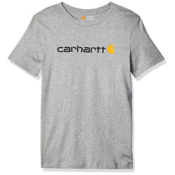 Carhartt boys Knit Short Sleeve Crewneck Logo T-shirt T Shirt  Grey  7 Years US