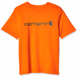Carhartt Boys' Knit Short Sleeve Crewneck Logo T-Shirt Orange 7