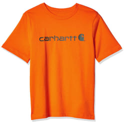 Carhartt Boys' Knit Short Sleeve Crewneck Logo T-Shirt  Orange  7